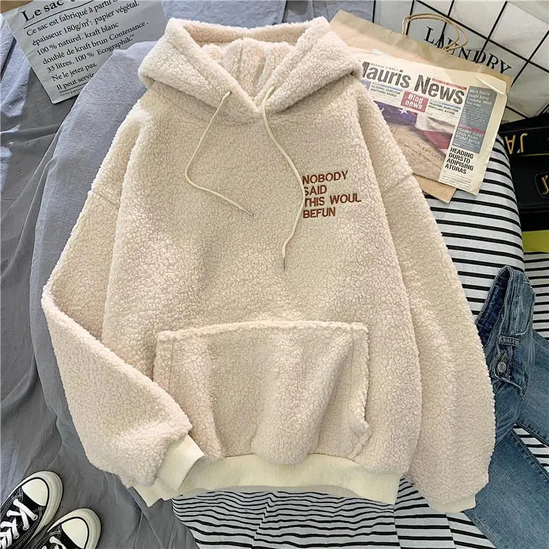 Dame Efterår Vinter Varm Fluffy Hoodie Ny Casual Hættetrøjer