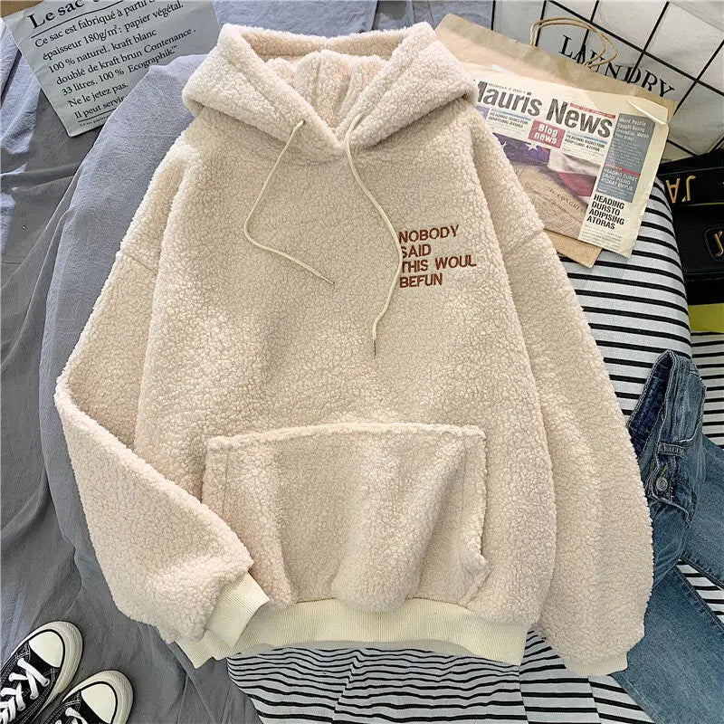Dame Efterår Vinter Varm Fluffy Hoodie Ny Casual Hættetrøjer