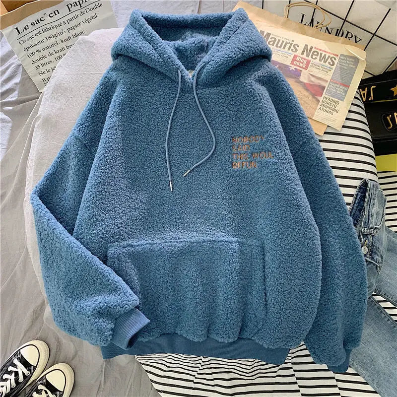 Dame Efterår Vinter Varm Fluffy Hoodie Ny Casual Hættetrøjer