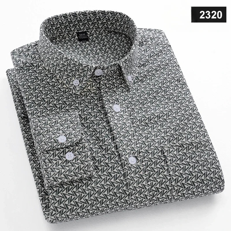 MODEBEVIDST CASUAL LANGÆRMET SKJORTE TIL MÆND – SLIM FIT, ENSFARVET, 100% BOMULD