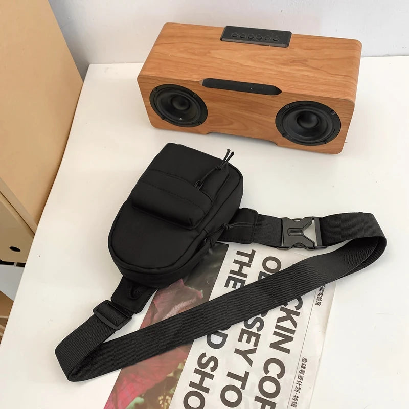 Trendy Kontrast Mini Brysttaske – Letvægts Crossbody Taske til Unisex
